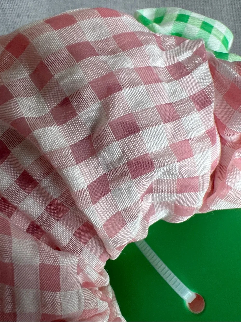 Piper K Gingham Checkered scrunchies set of 5 blue white yellow pink green NWT